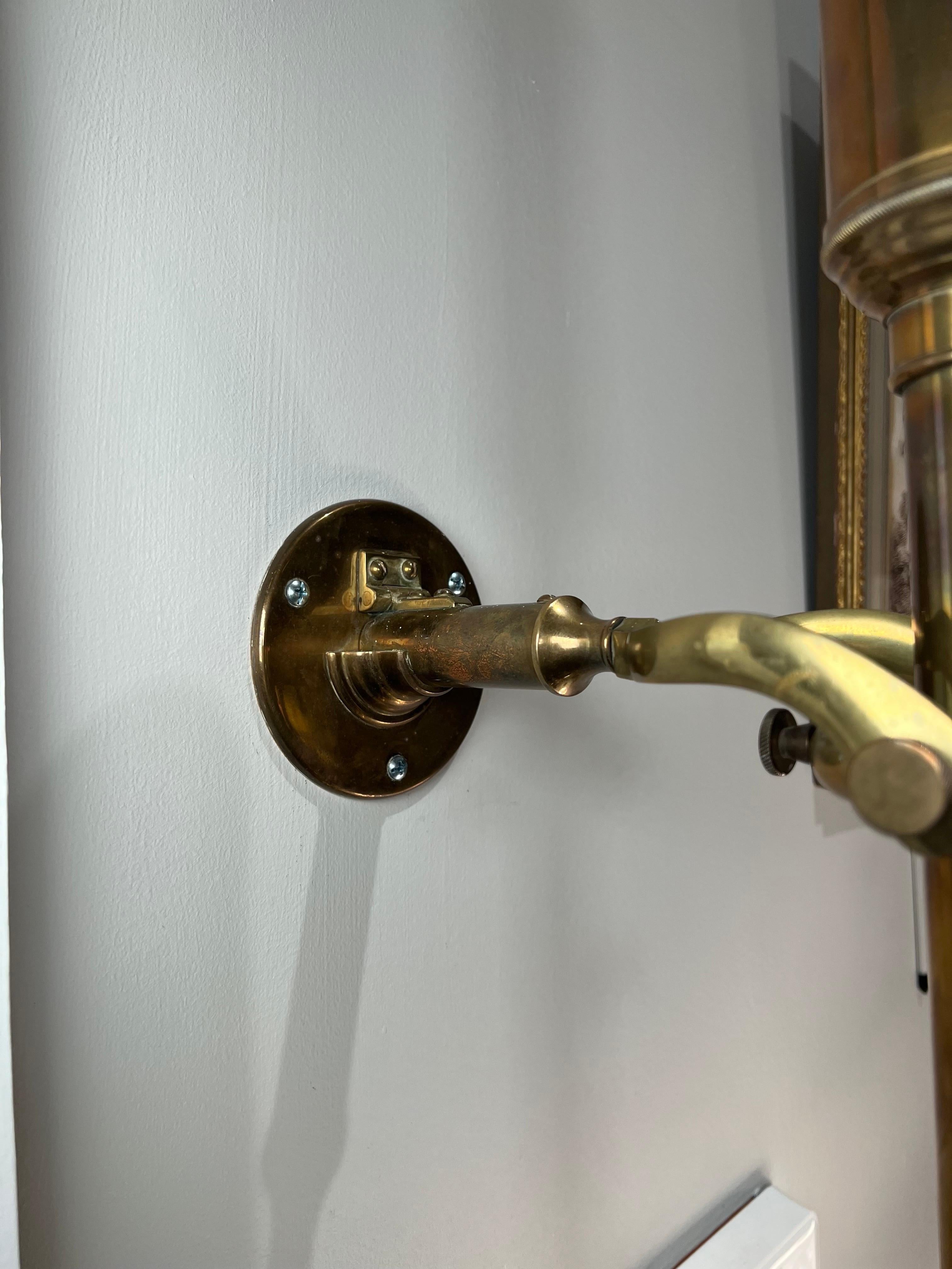 Polished Portuguese Brass Gimbal Mounted Barometer, Nautical