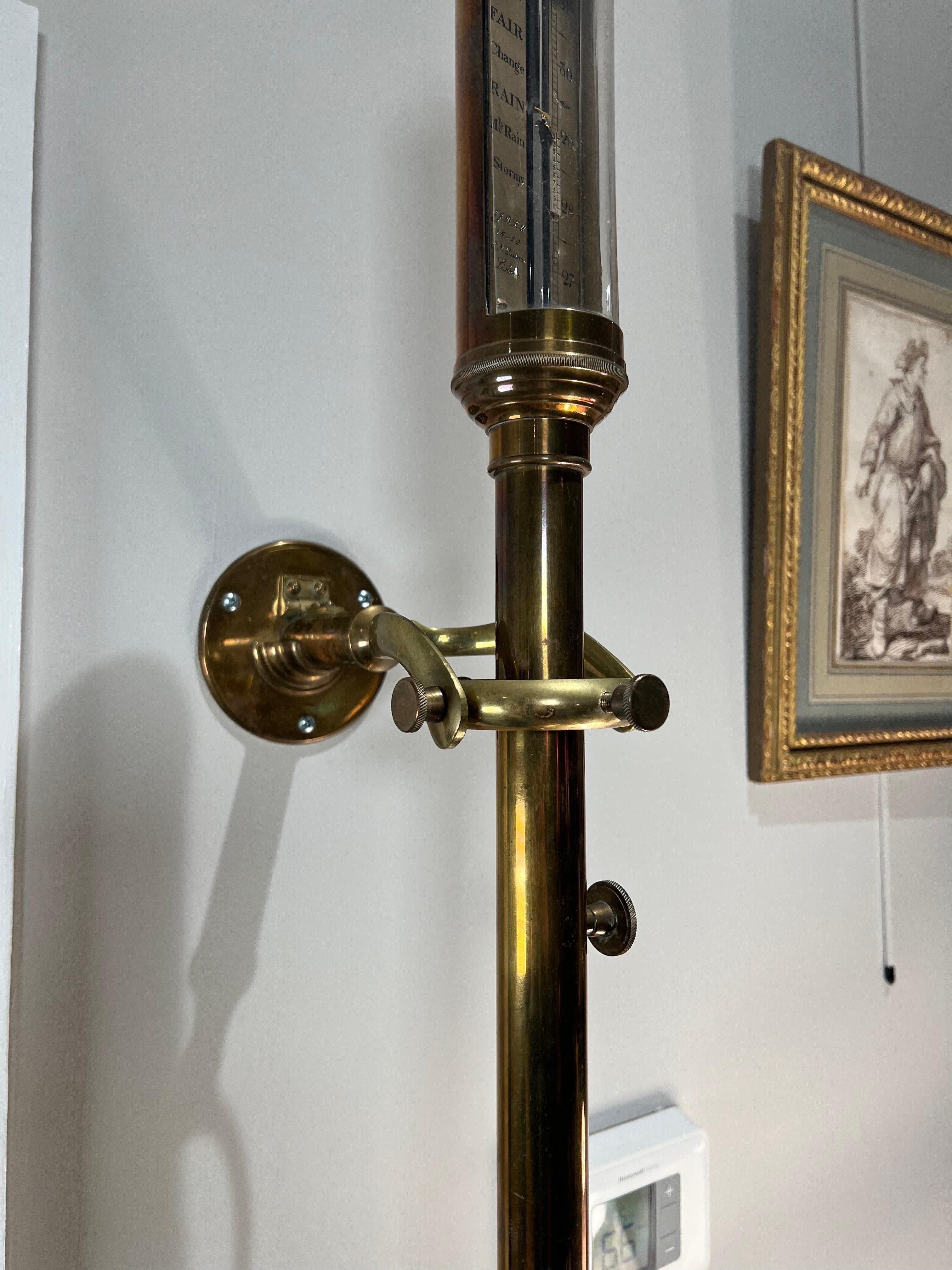 Portuguese Brass Gimbal Mounted Barometer, Nautical In Good Condition In New York, NY