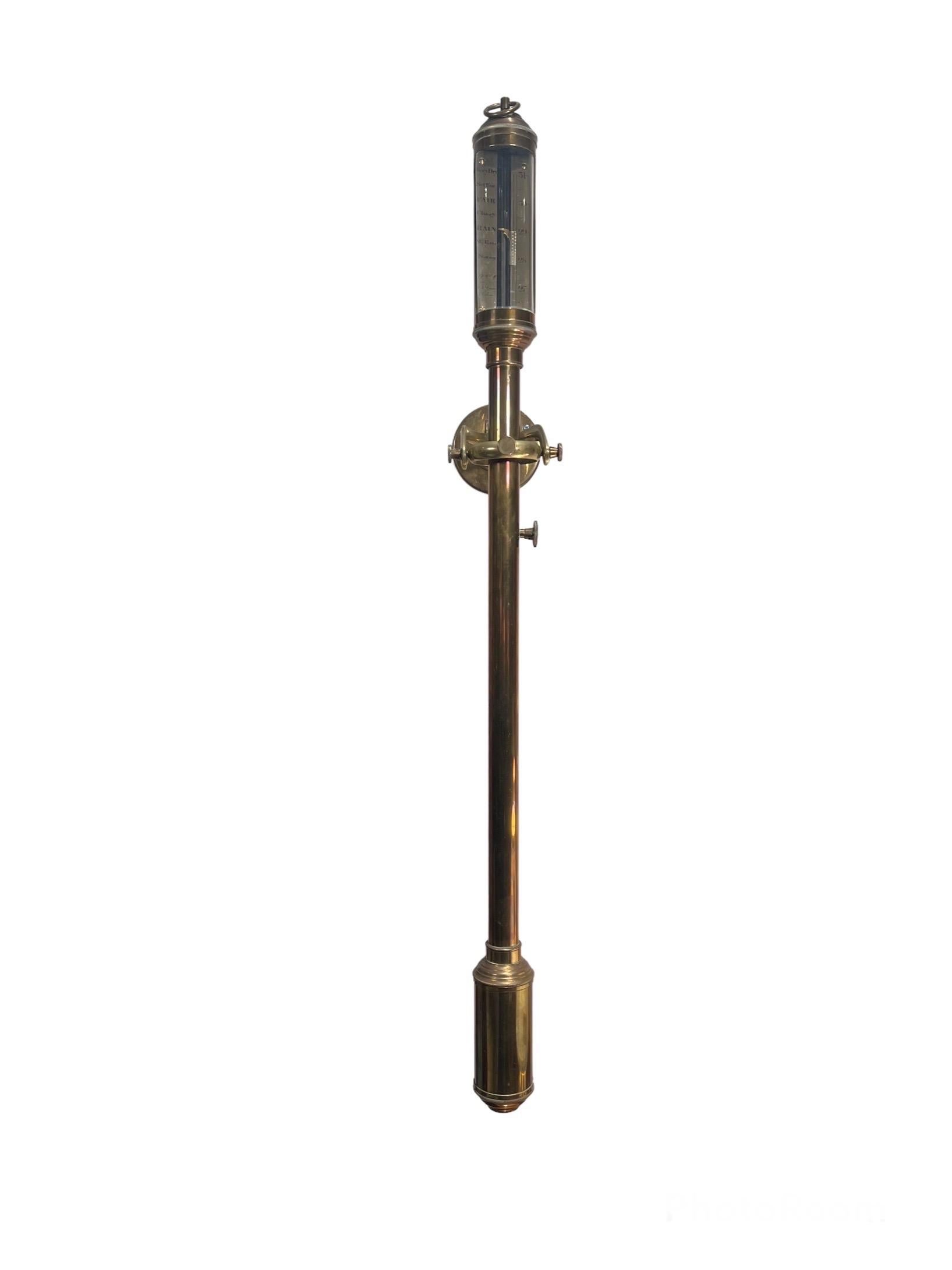 Portuguese Brass Gimbal Mounted Barometer, Nautical 2