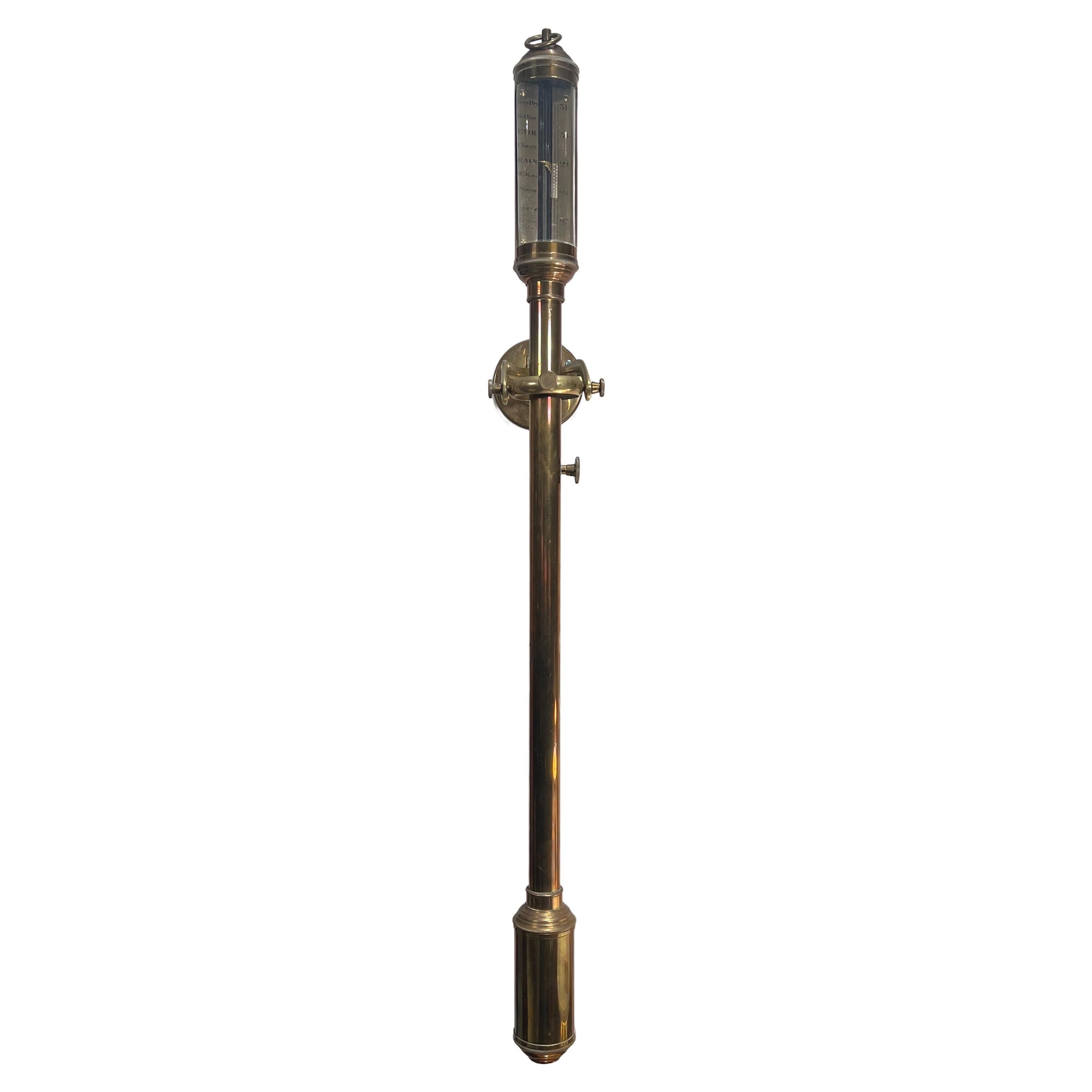 Portuguese Brass Gimbal Mounted Barometer, Nautical