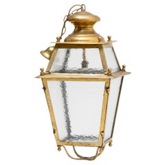 Portuguese Brass Lantern in Gilded Finish, c.1950
