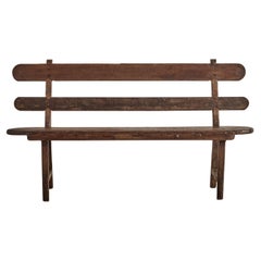 Portuguese Brutalist Wood Bench