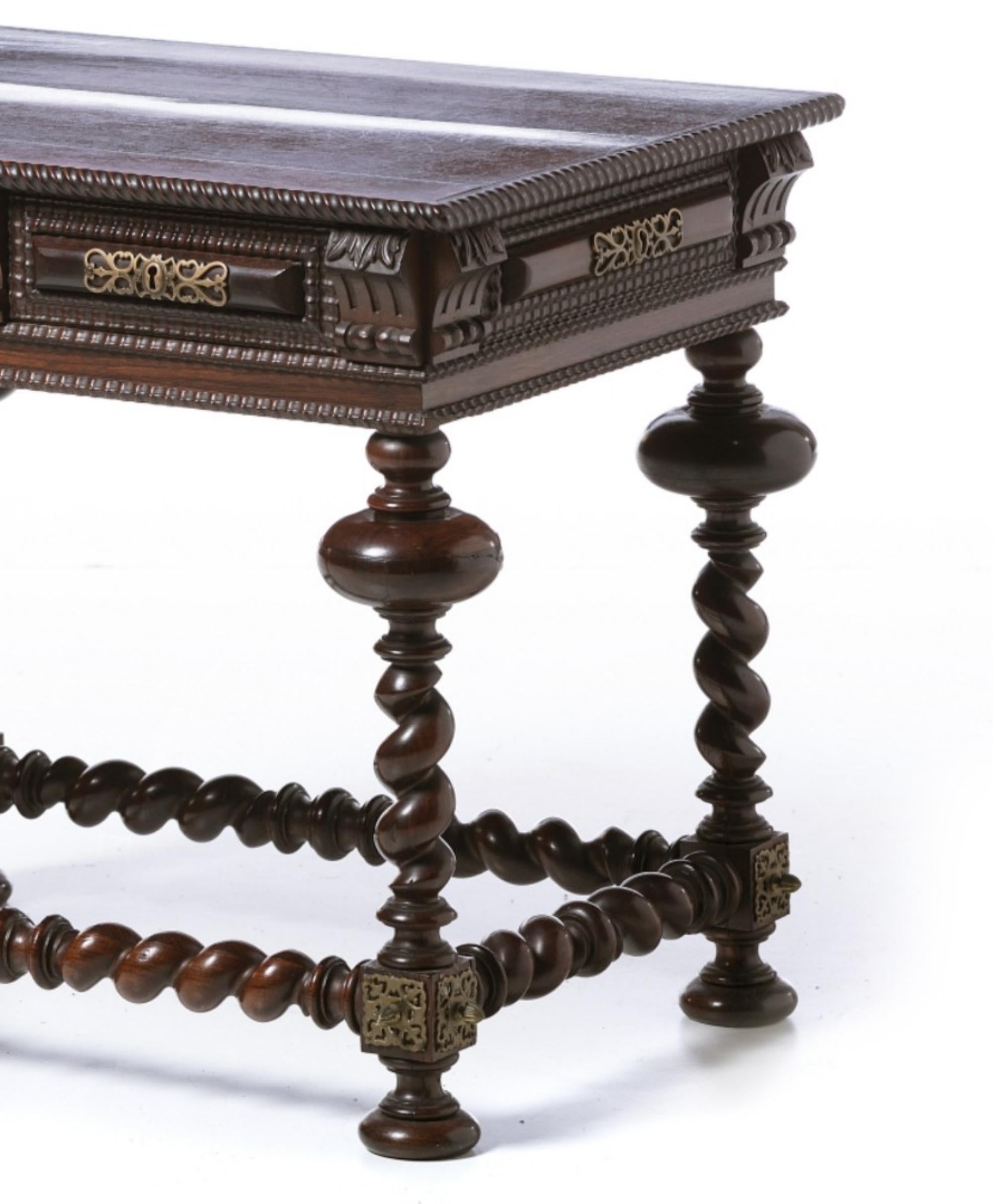 Hand-Crafted Portuguese Buffet Table 19th Century Rosewood For Sale