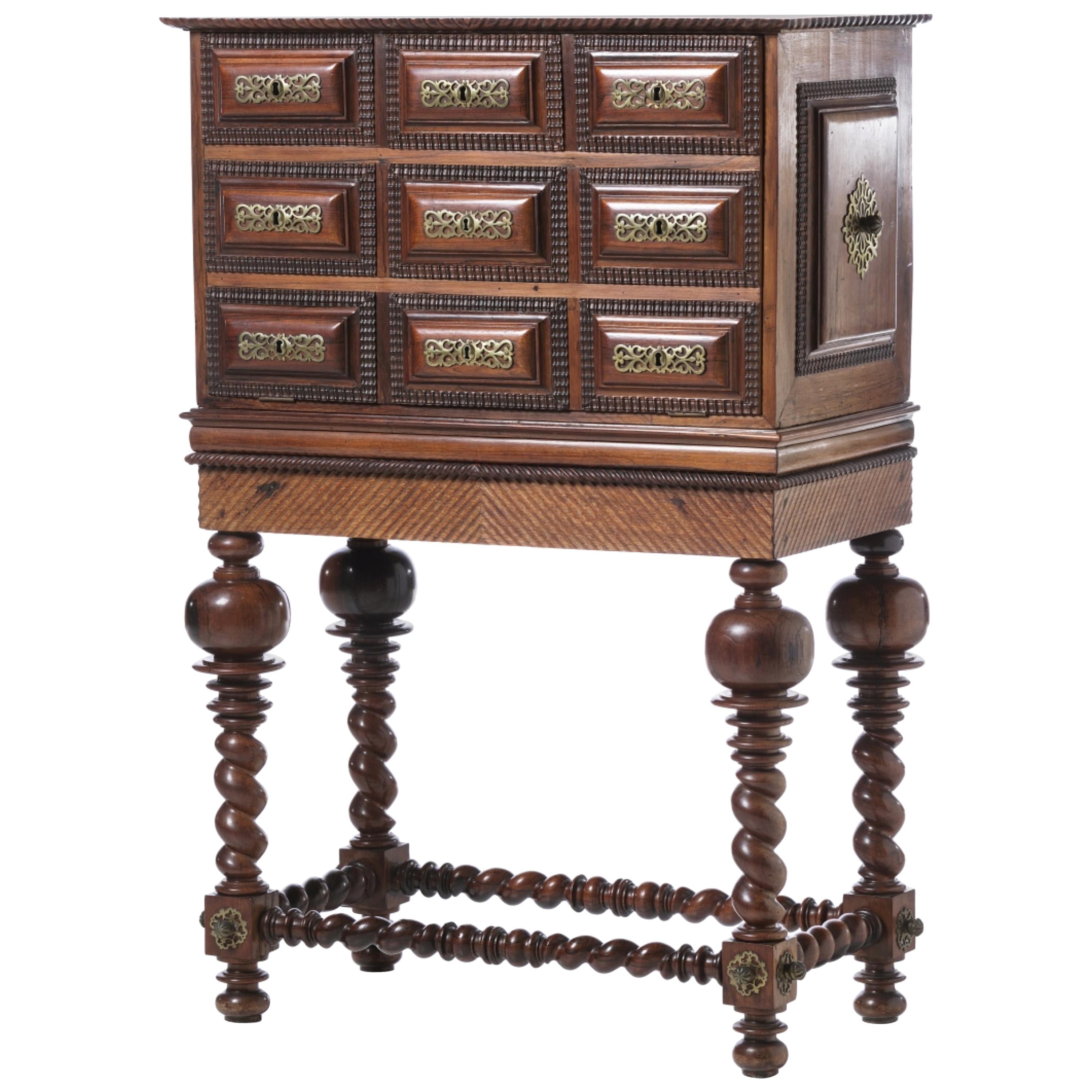 Portuguese Cabinet 19th Century Palisander Wood For Sale