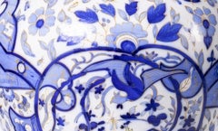PORTUGUESE CACHEPOT WITH FAIENCE COLUMN from the 19th century