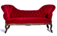 Canapé portugais en bois d'acajou du 19ème siècle