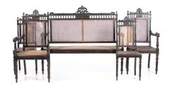 Portuguese CANAPE, PAIR OF ARMCHAIRS and PAIR OF CHAIRS 19th Century