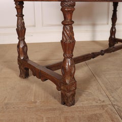 19th Century Portuguese Carved Chestnut Desk / Writing Table