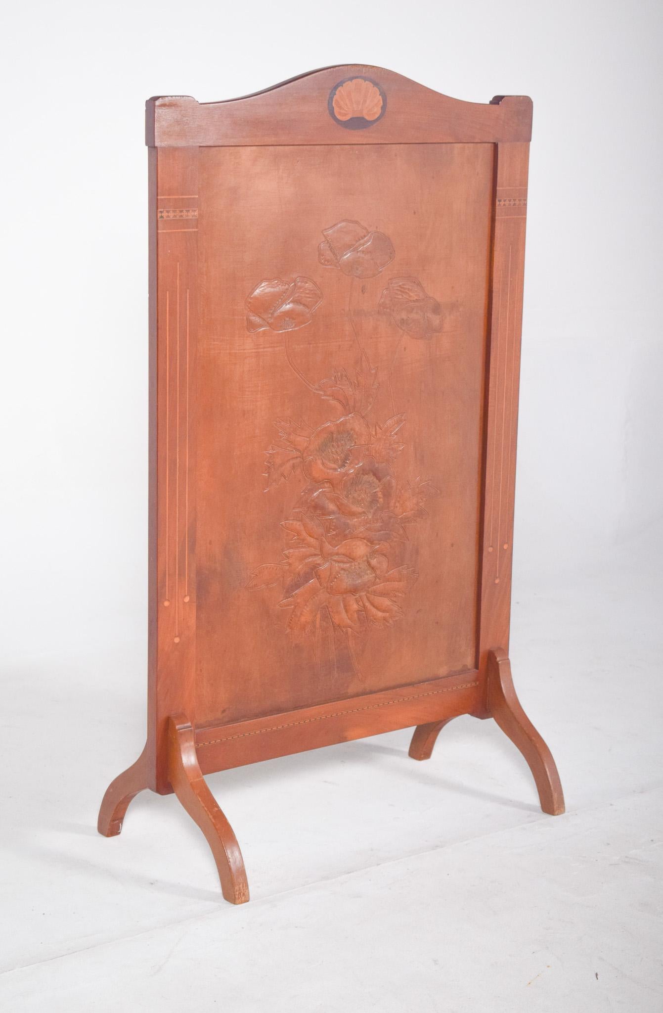 Mid-Century Modern Portuguese Carved Wood Fireplace For Sale