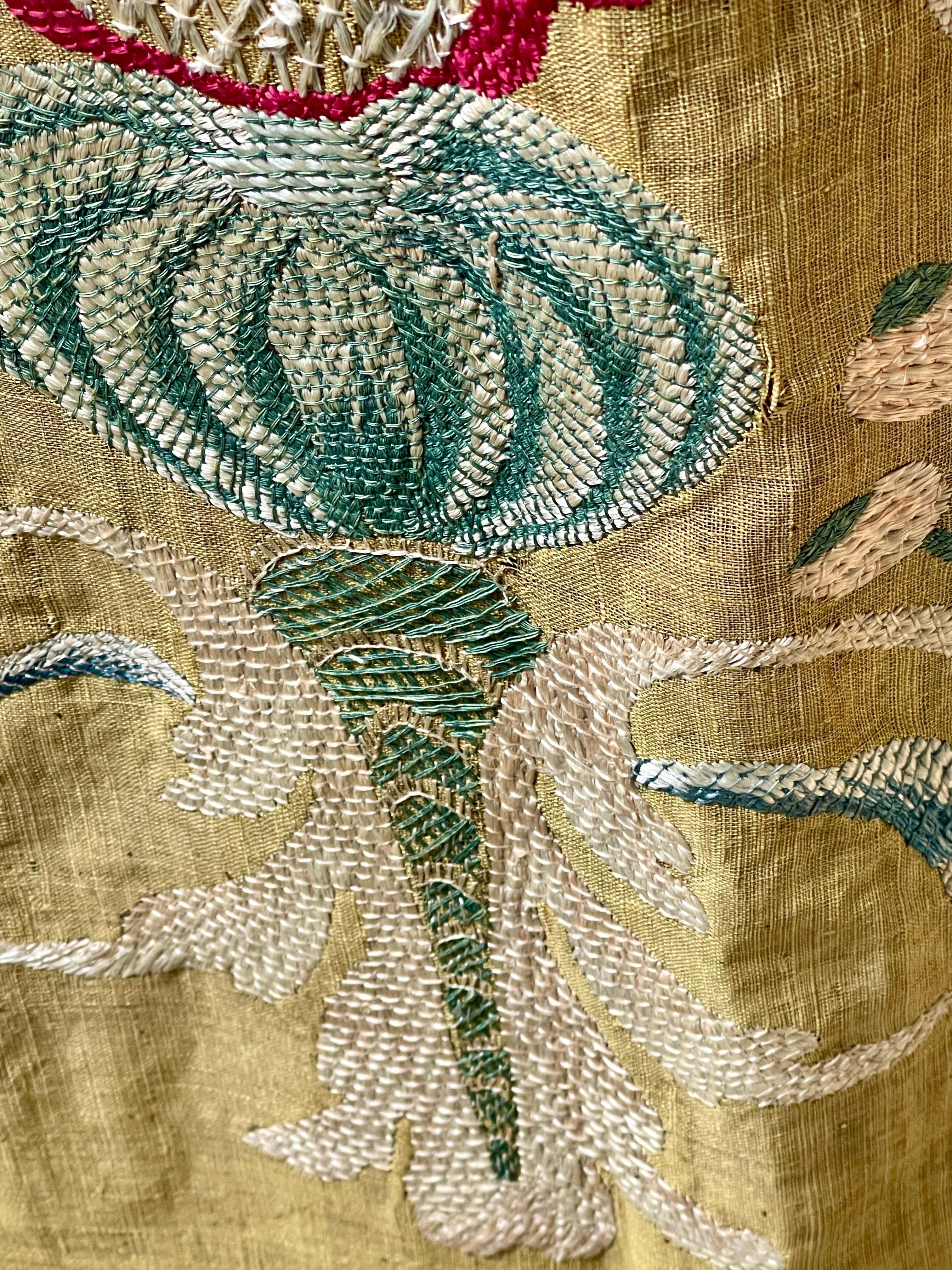 Portuguese Castelo Branco Embroidered Wedding Coverlet For Sale 7