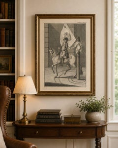 Portuguese Cavalry Officer with Royal Standard — Equestrian Engraving, 1790