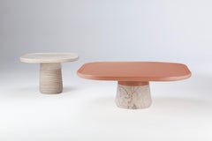 Portuguese Center Table Poppy with Powder and White Marble Base by Mambo