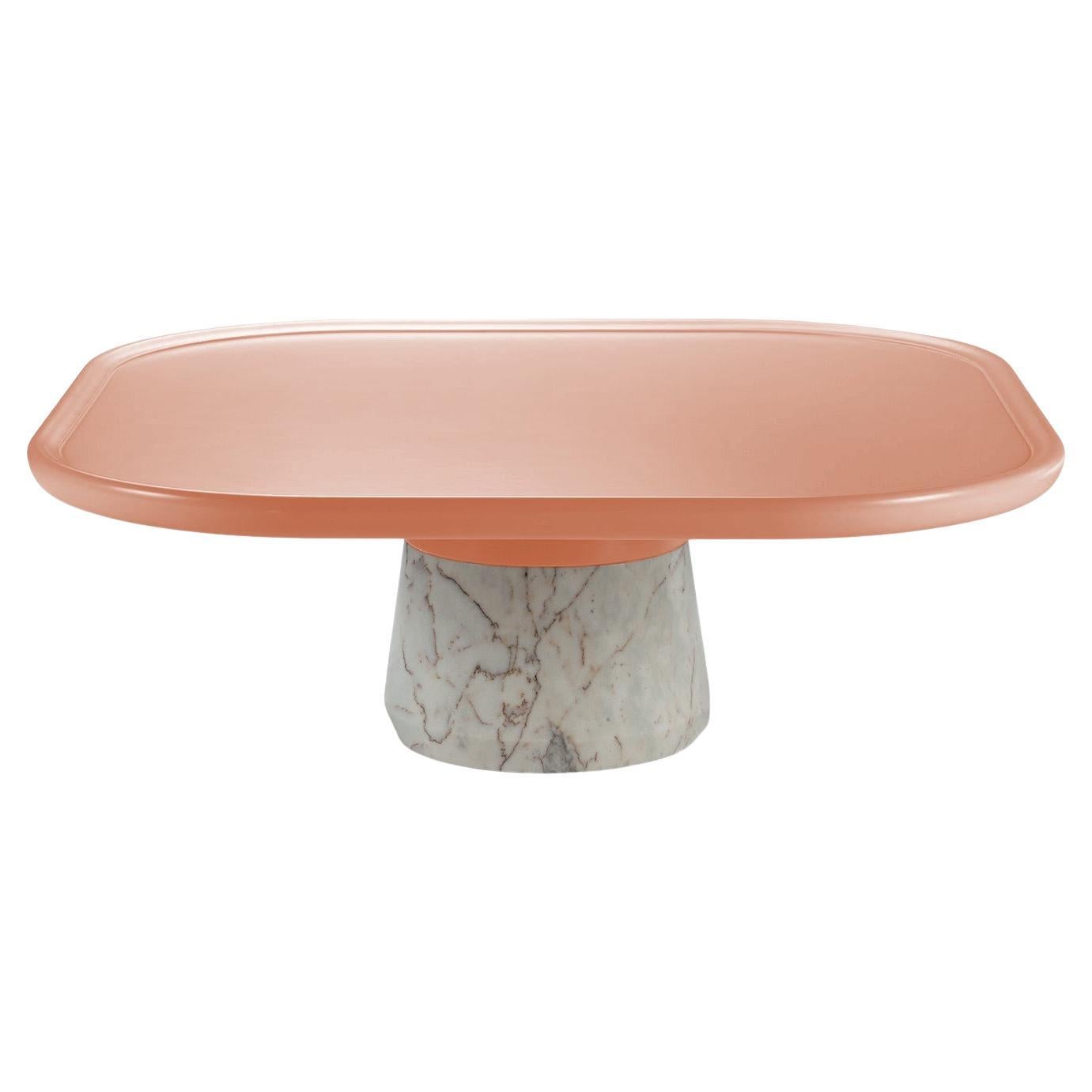 Tavolo da centro portoghese Poppy con polvere e base in marmo bianco di Mambo