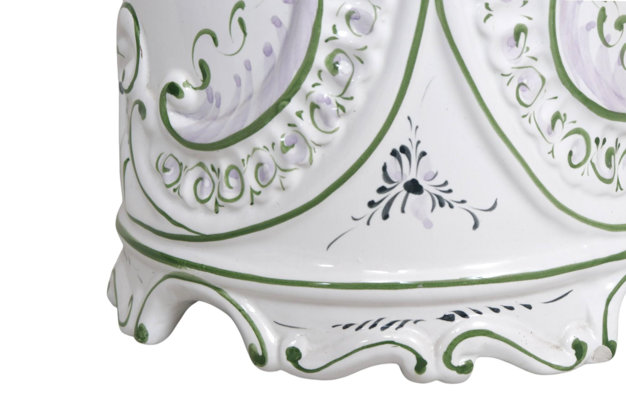 Portuguese Ceramic Umbrella Stand by RCCL Pottery For Sale 1