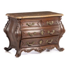 Portuguese Chest of Drawers, early 20th century, in Mahogany and Marble
