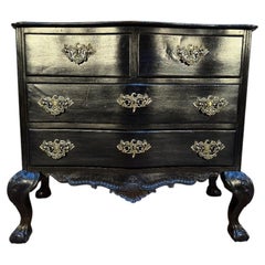 Portuguese Chest of Drawers in Blackened Wood, 19th Century