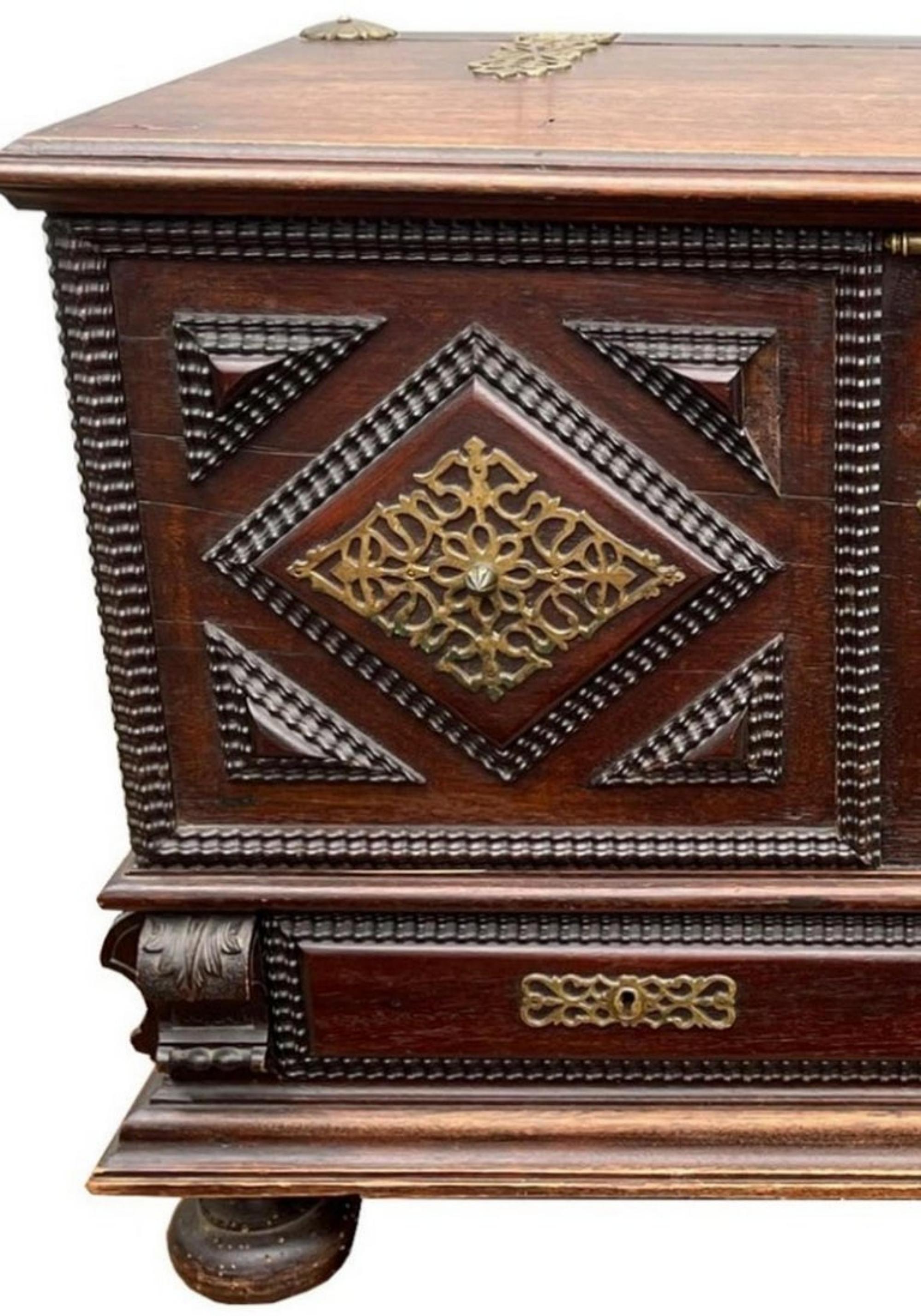 Renaissance Portuguese Chest with Two Drawers 19th Century For Sale