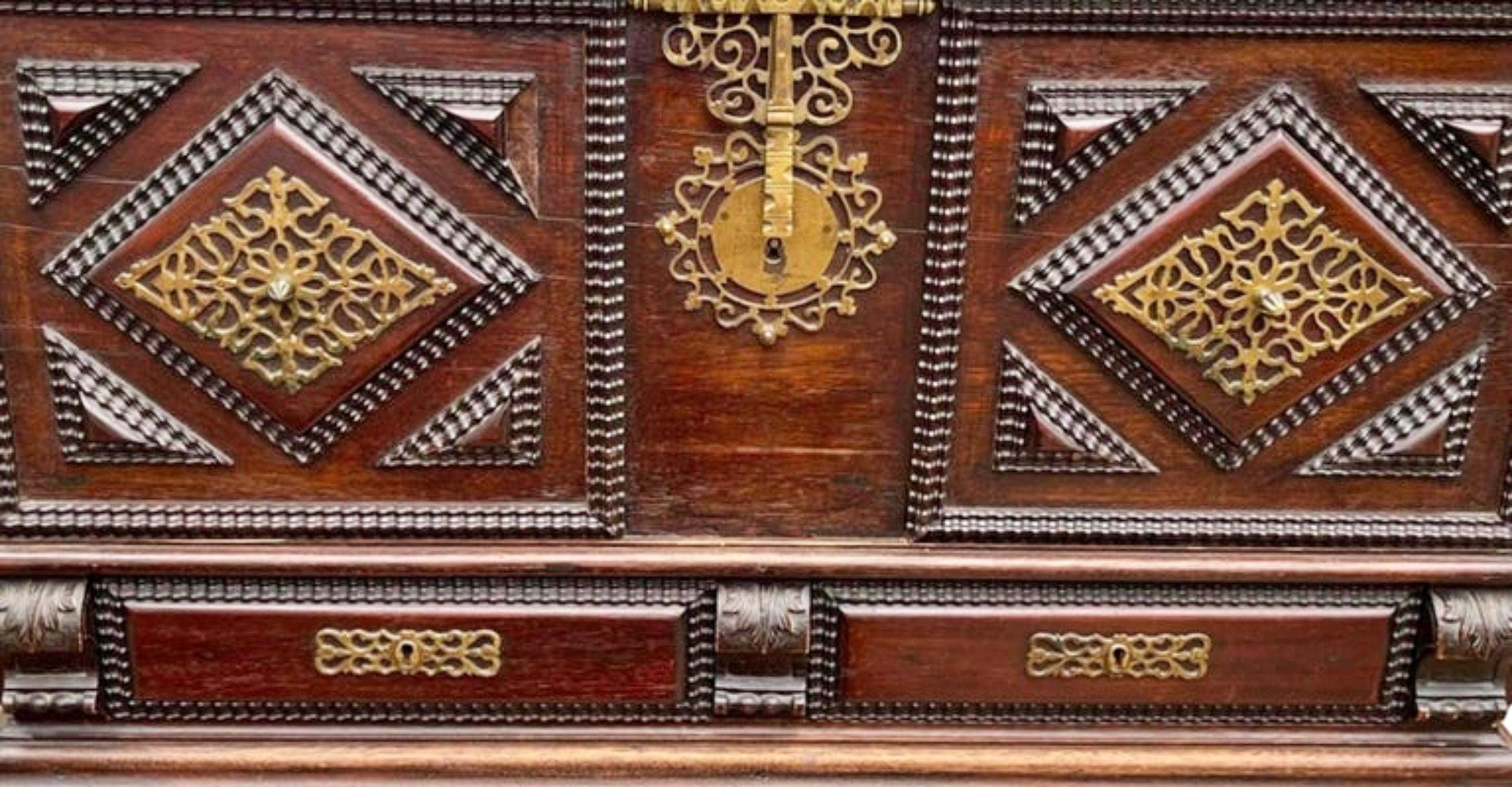 Hand-Crafted Portuguese Chest with Two Drawers 19th Century For Sale