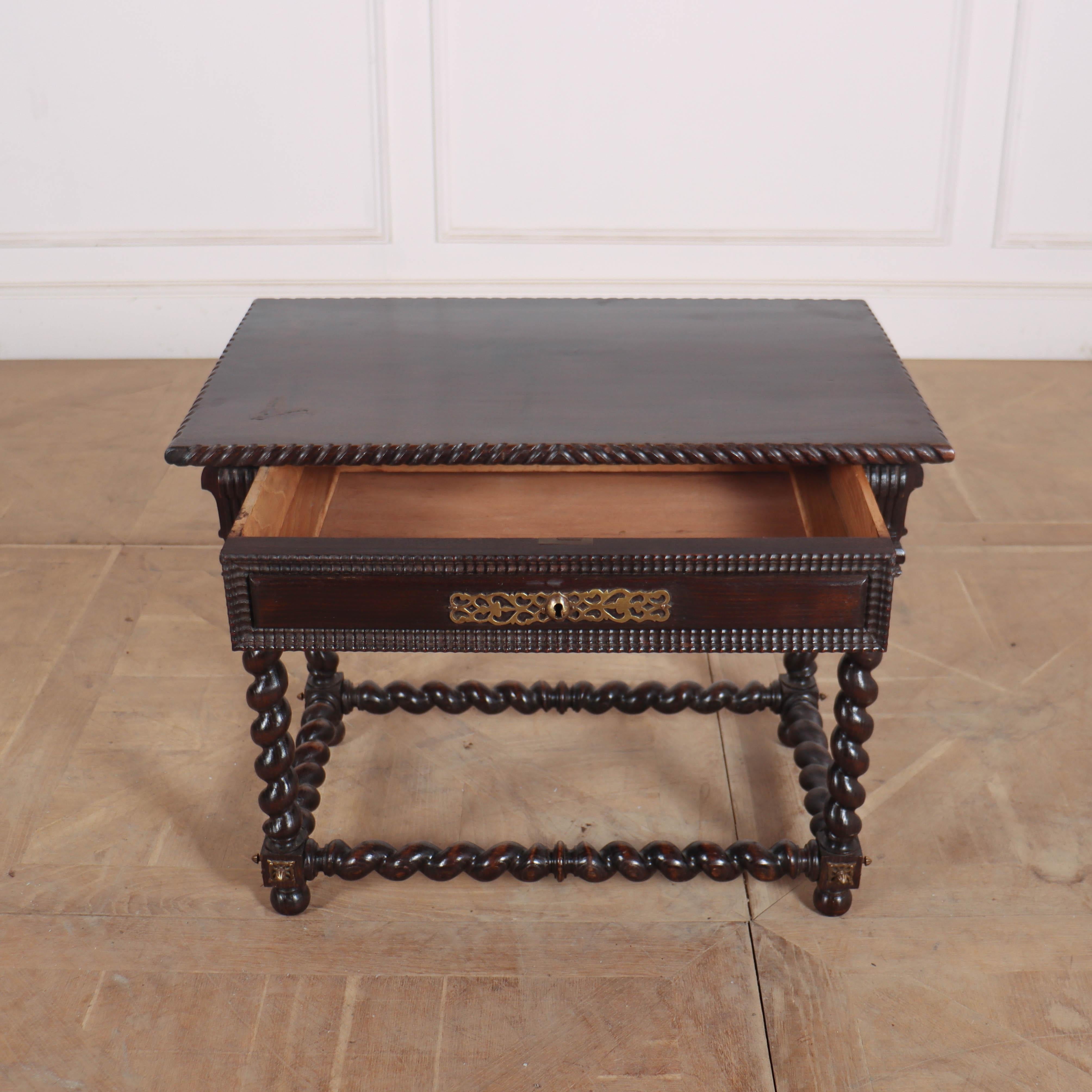 19th Century Portuguese Chestnut Lamp Table For Sale