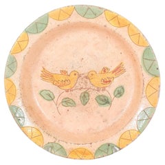 Portuguese Clay Plate Painted and Glazed