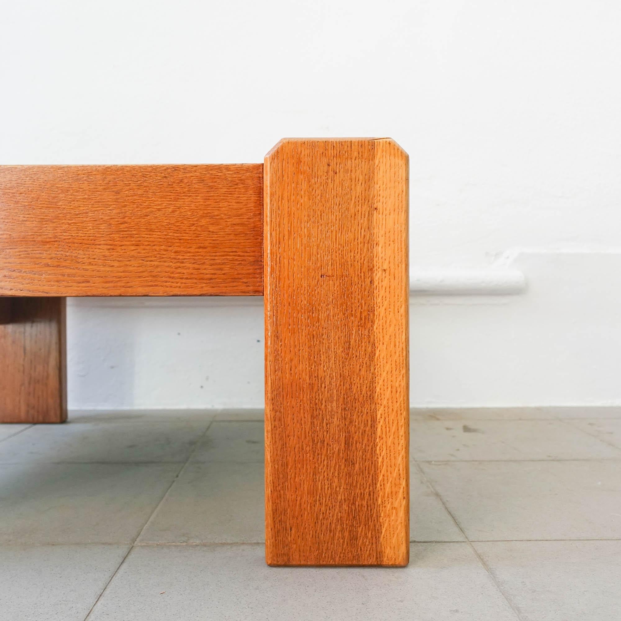 Mid-Century Modern Portuguese Coffee Table in French Oak by Eduardo Afonso Dias, 1970's For Sale