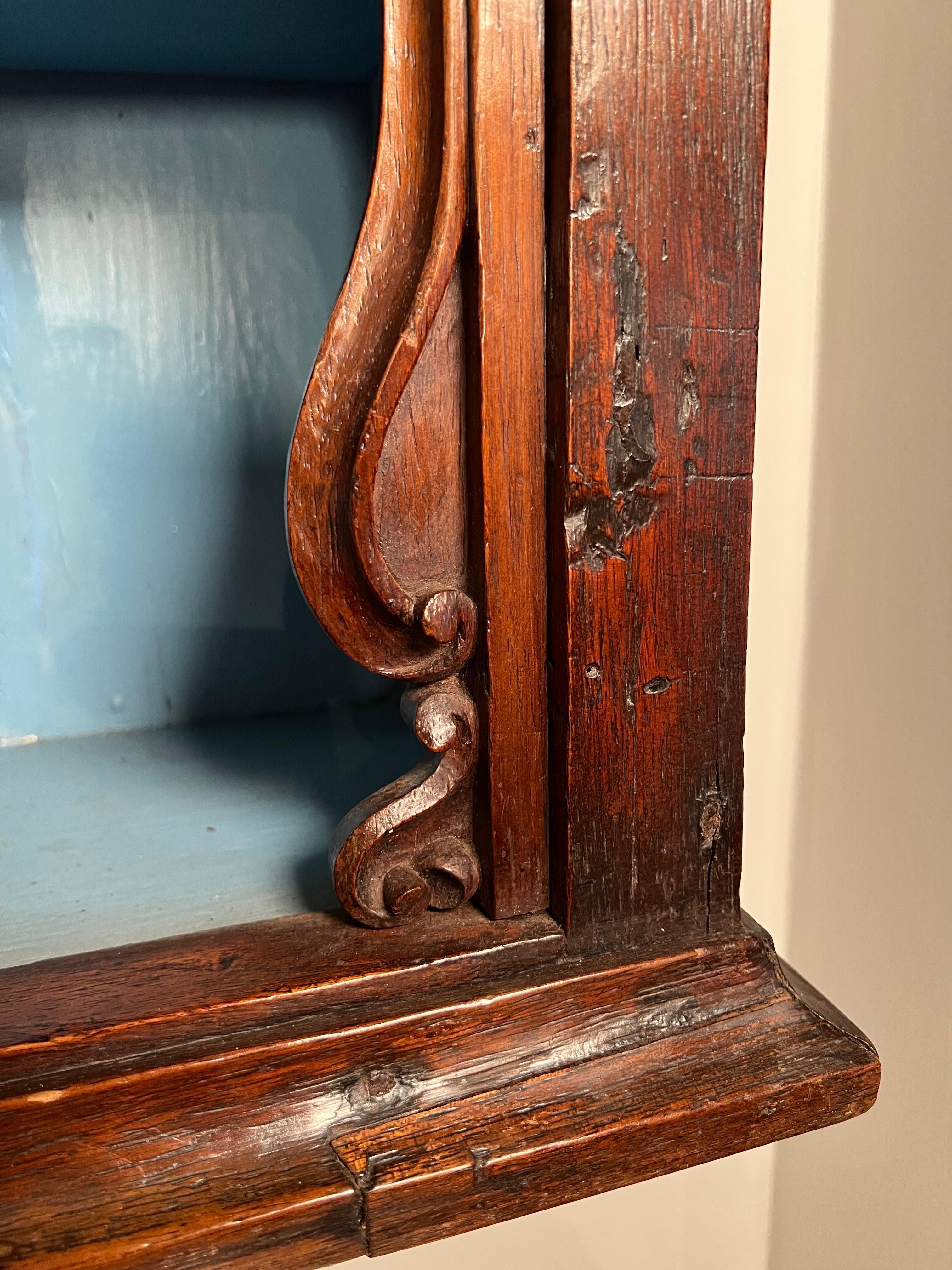 Hardwood Portuguese, Colonial Carved Hanging Wall Shelf  For Sale