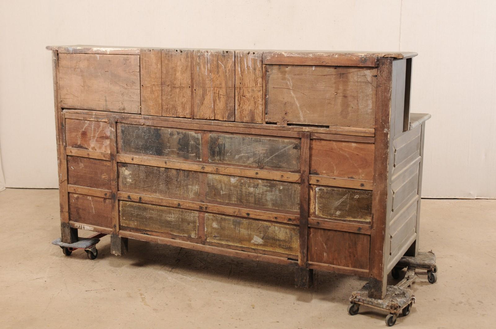 A Portuguese Colonial Refectory Cabinet with Wonderful Storage, Early 20th C. For Sale 4