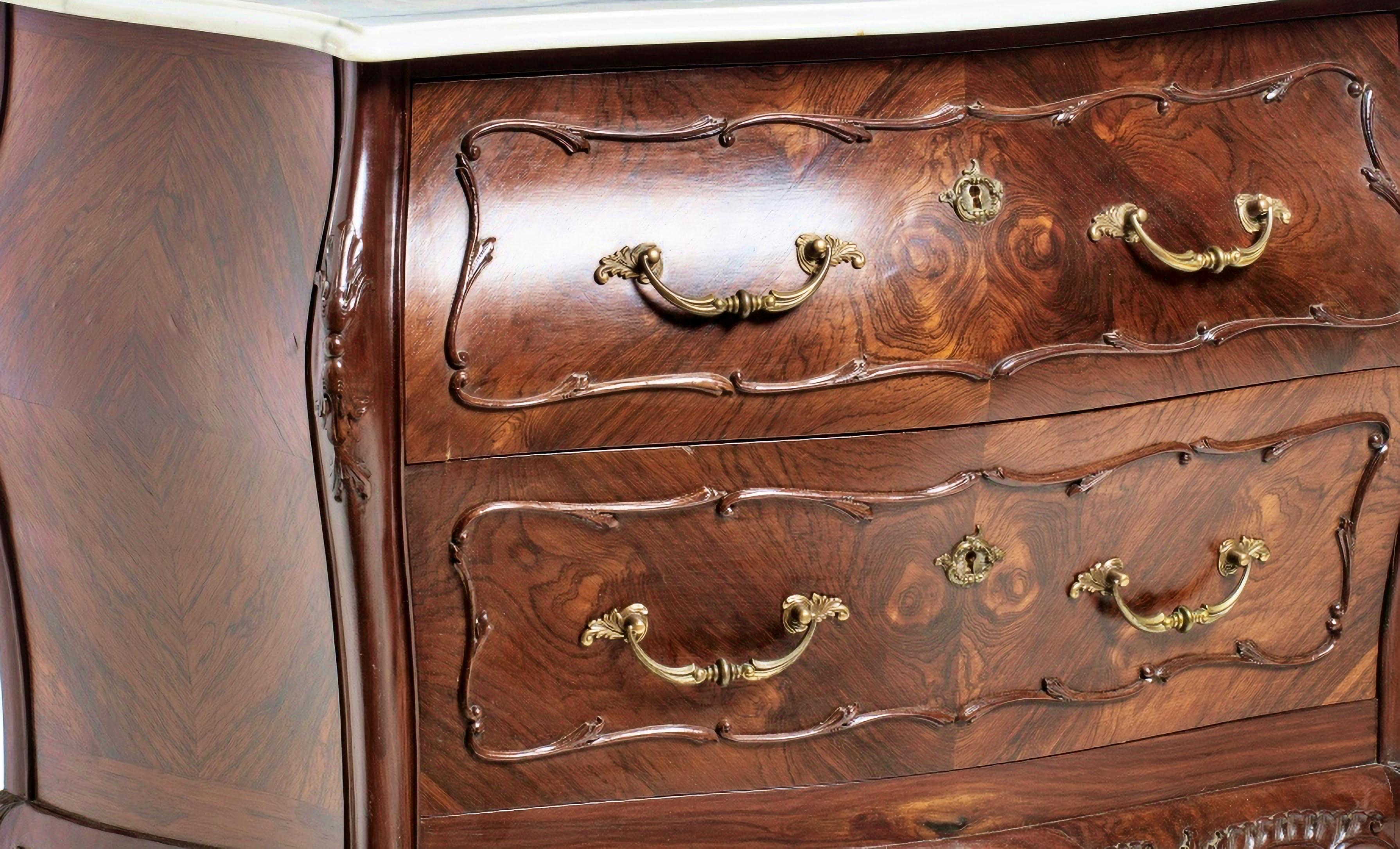 Hand-Crafted Portuguese Commode Beginning 20th Century in Brazilian Rosewood