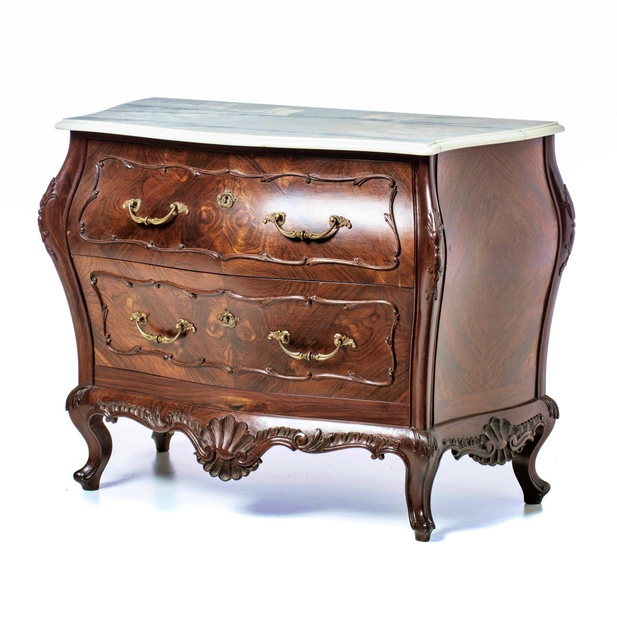 Portuguese Commode Beginning 20th Century in Brazilian Rosewood In Good Condition In Madrid, ES