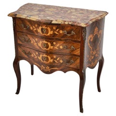 Antique Portuguese Commode Brazilian Rosewood Marquetry End 19th Century