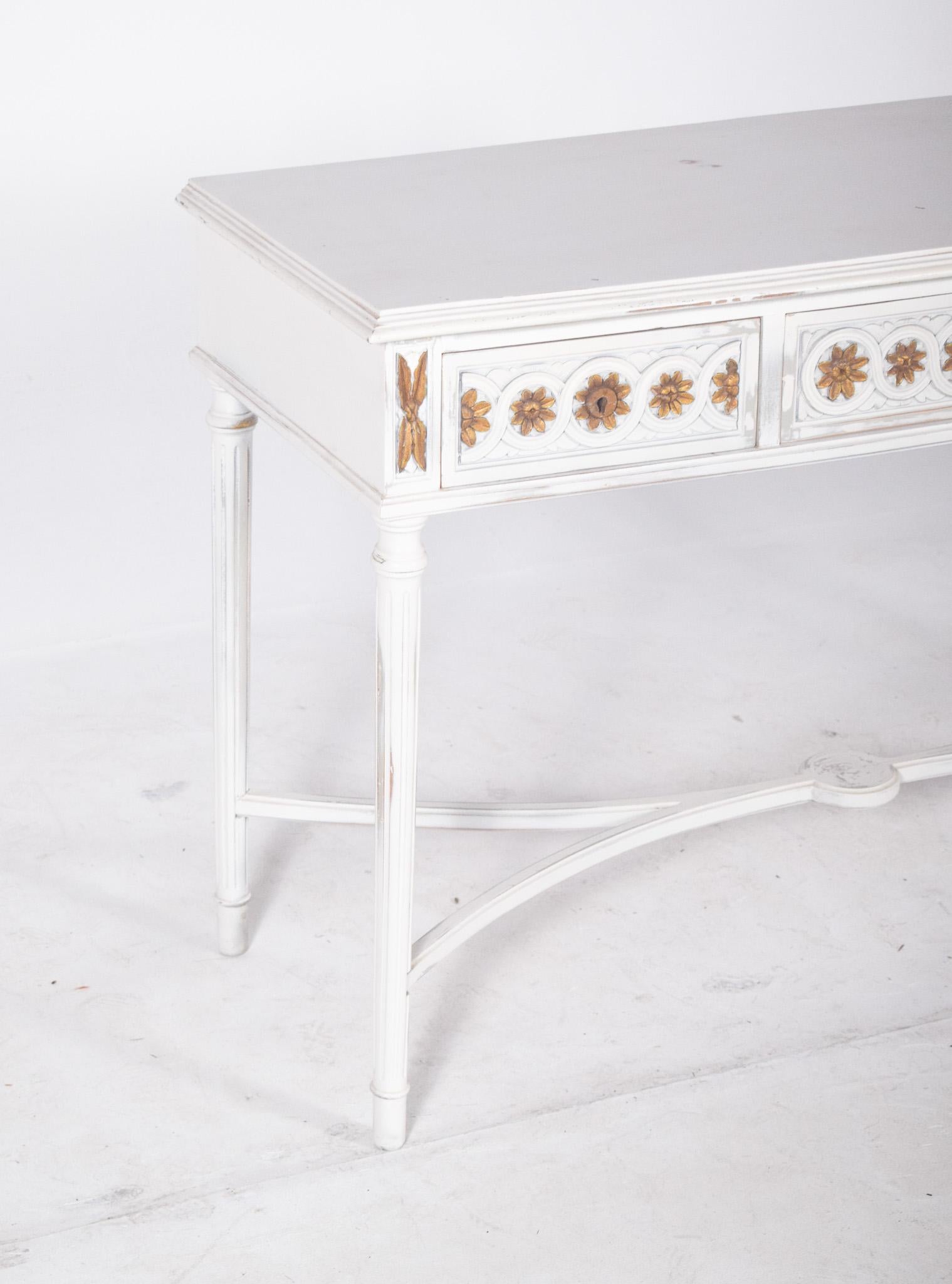 Modern Portuguese Console Painted White with Gilding For Sale