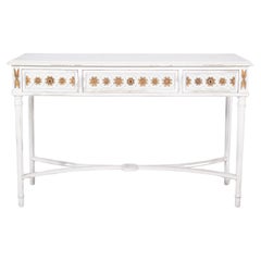 Portuguese Console Painted White with Gilding