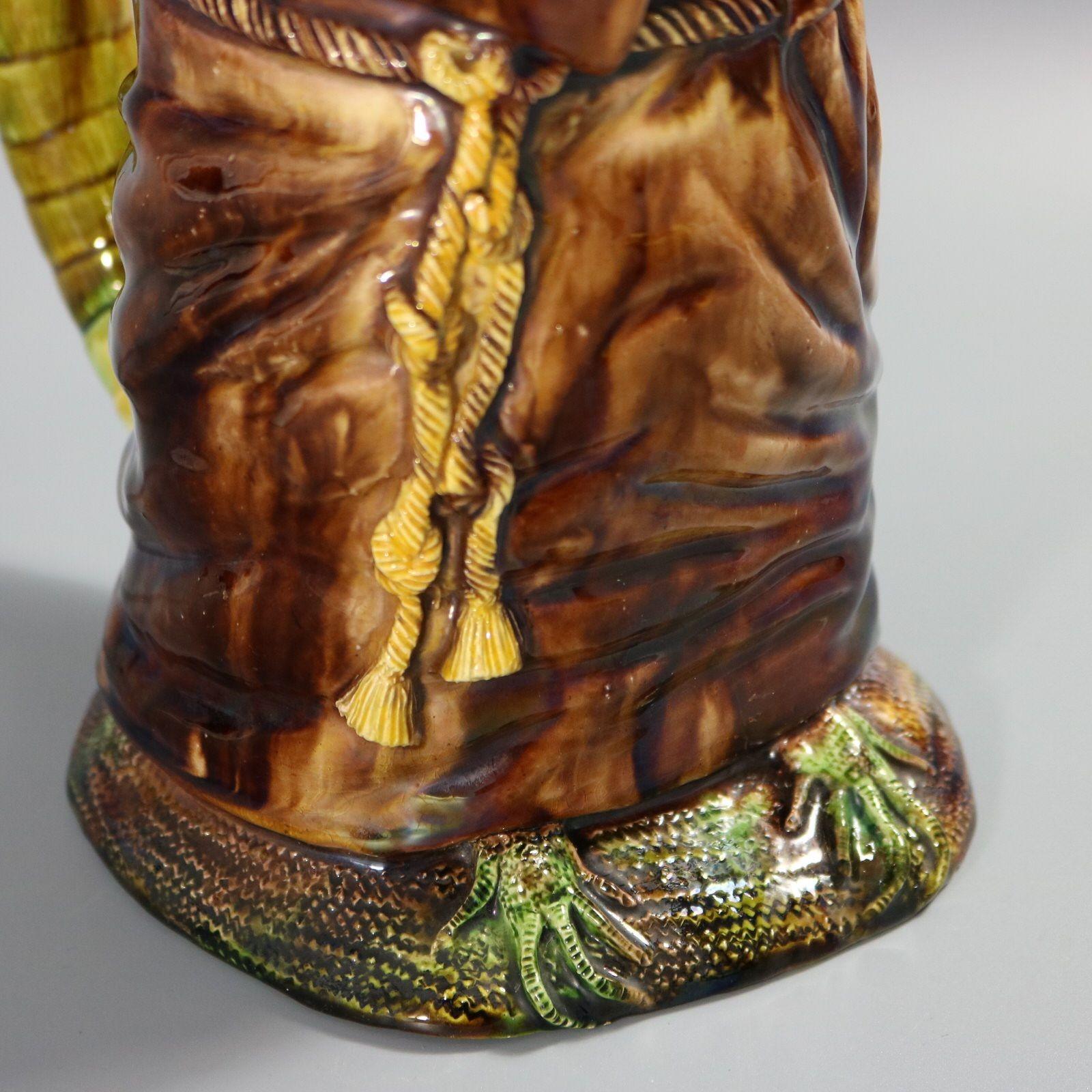 Portugiesischer Monk-Krug aus Majolika mit anthropomorpher Eidechse, Cunha Palissy im Angebot 8