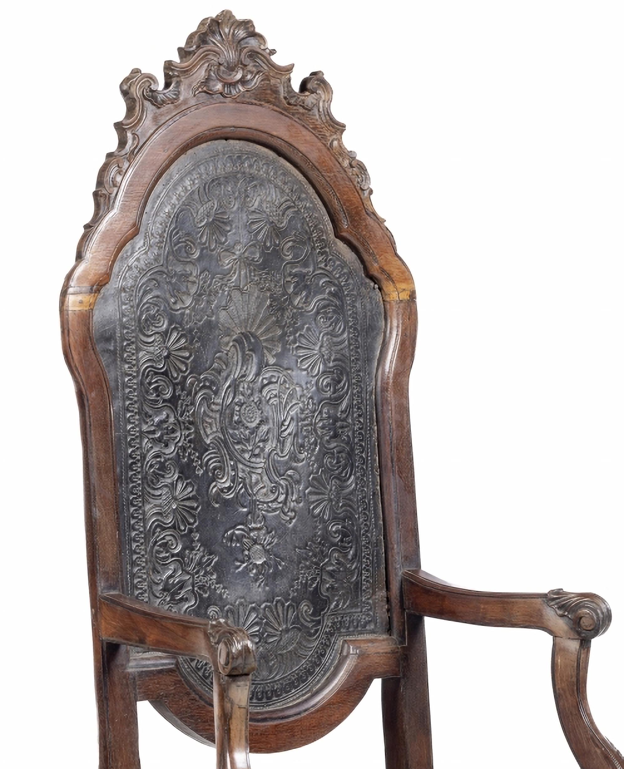 Renaissance PORTUGUAIS D. FAUTEUIL À HAUT DOSSIER JOSÉ 18e siècle en vente