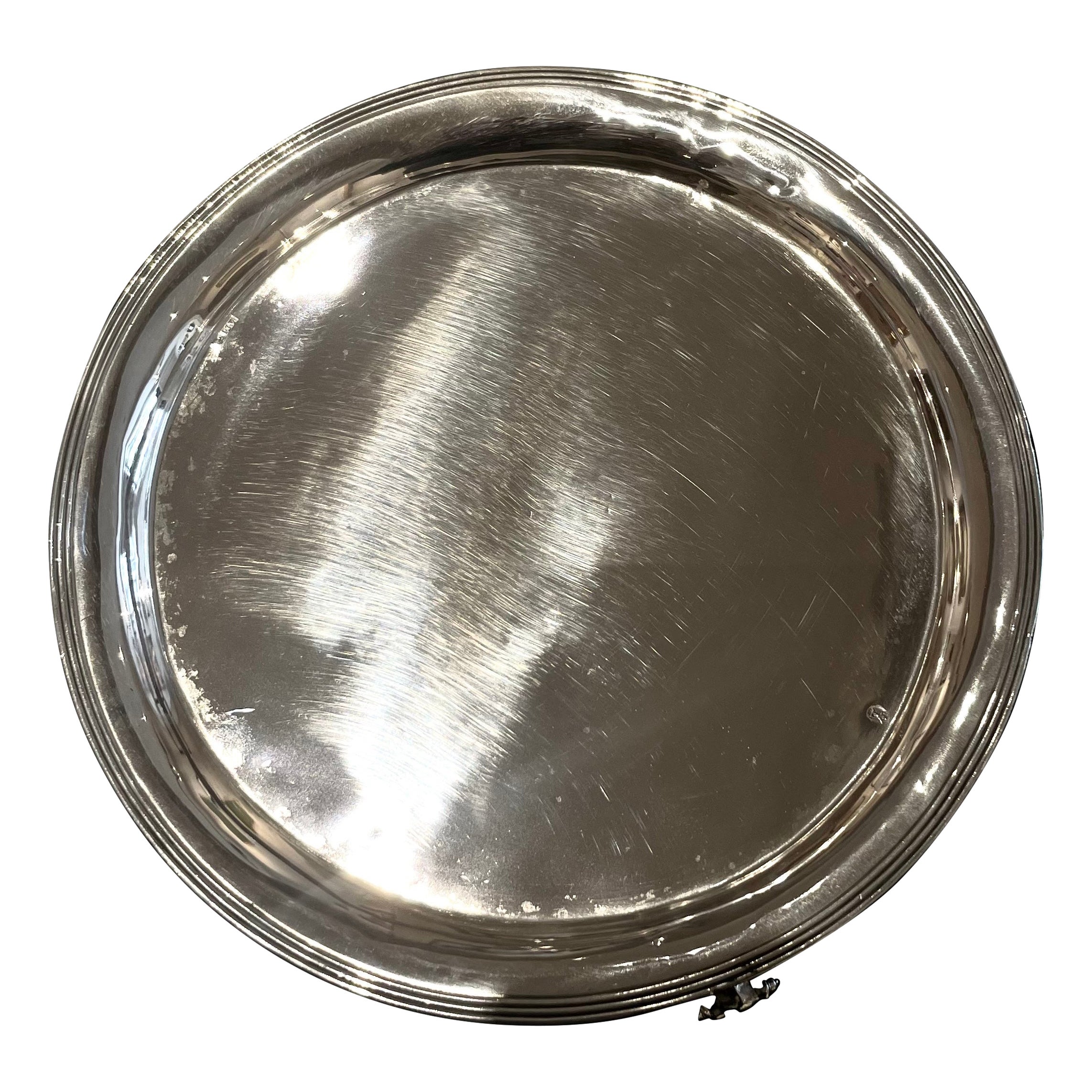 Portuguese D. Maria I Silver Salver, Lisbon Mark (1810–1822), 833‰ For Sale