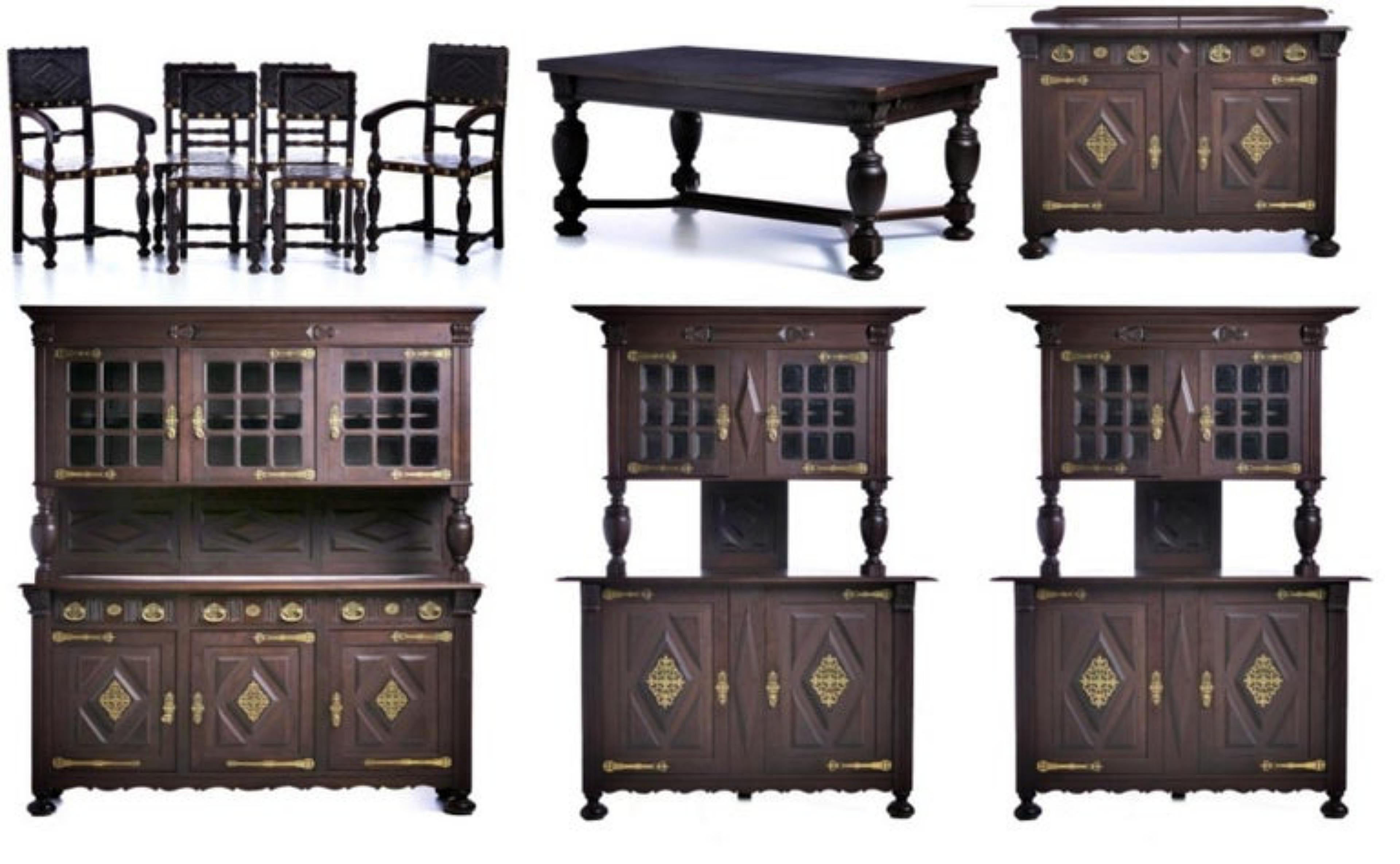 Art Nouveau Portuguese Dining Room Furniture  from the Beginning of the 20th Century For Sale