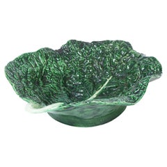 Retro Portuguese Earthenware Cabbage Leaf Bowl