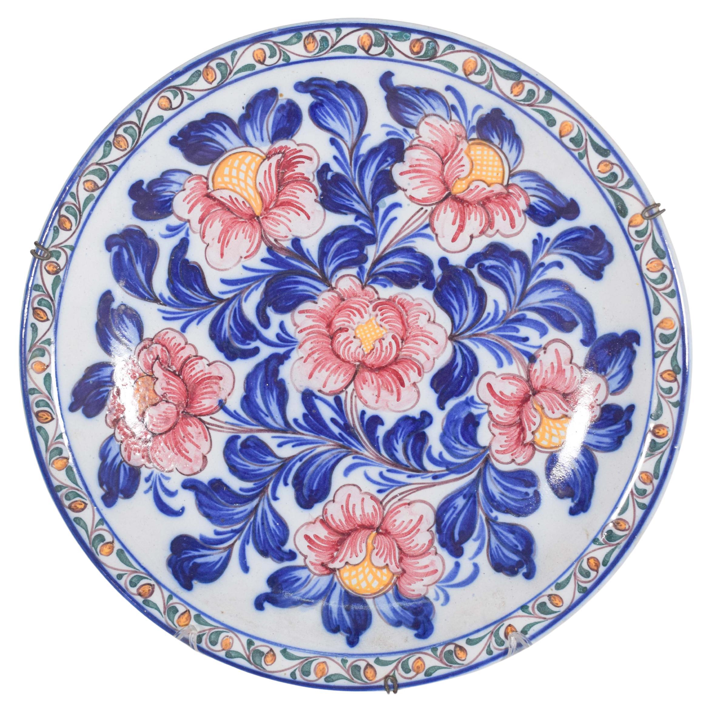 Piatto decorativo in terracotta portoghese di Alcobaça