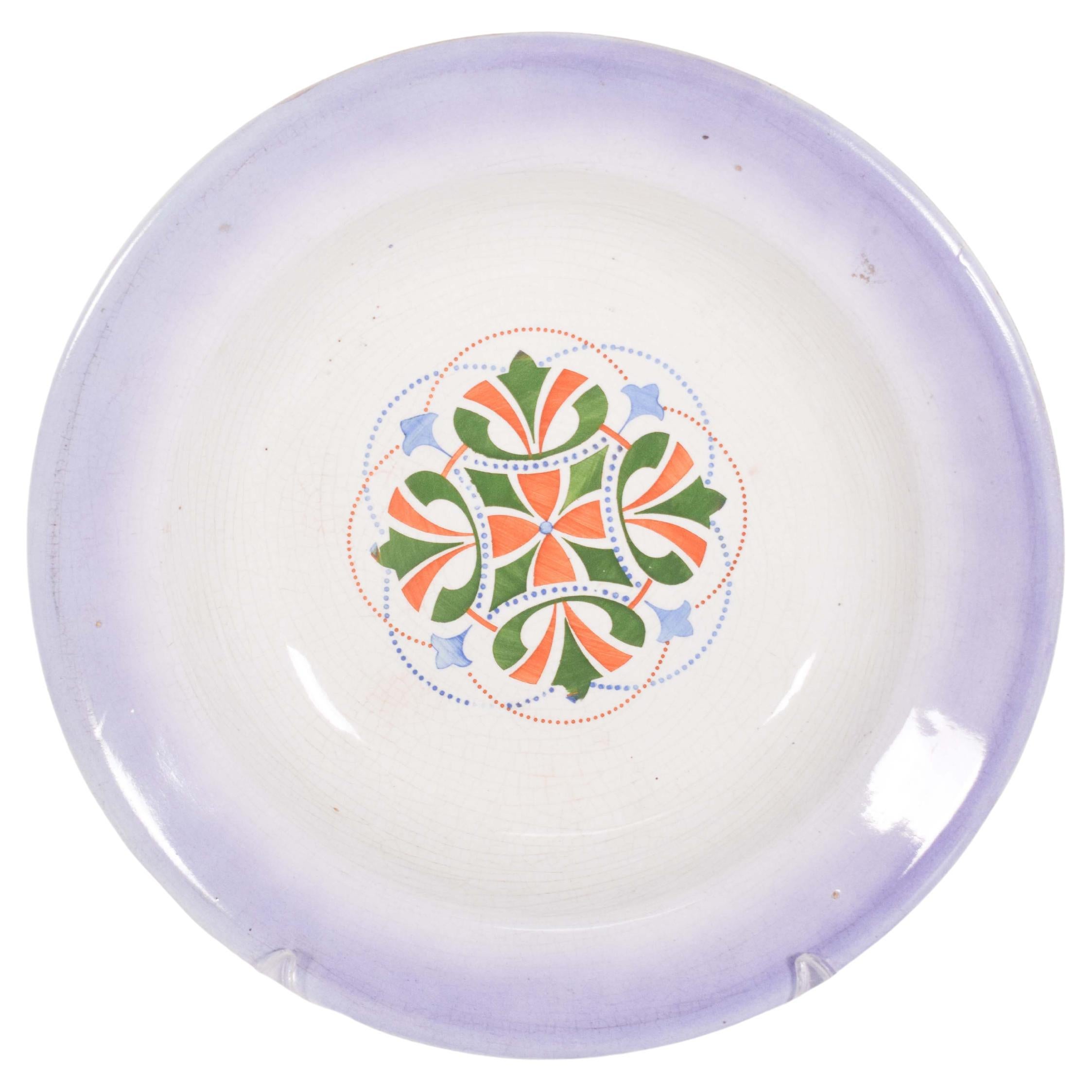 Assiette creuse en faïence portugaise de Sacavém
