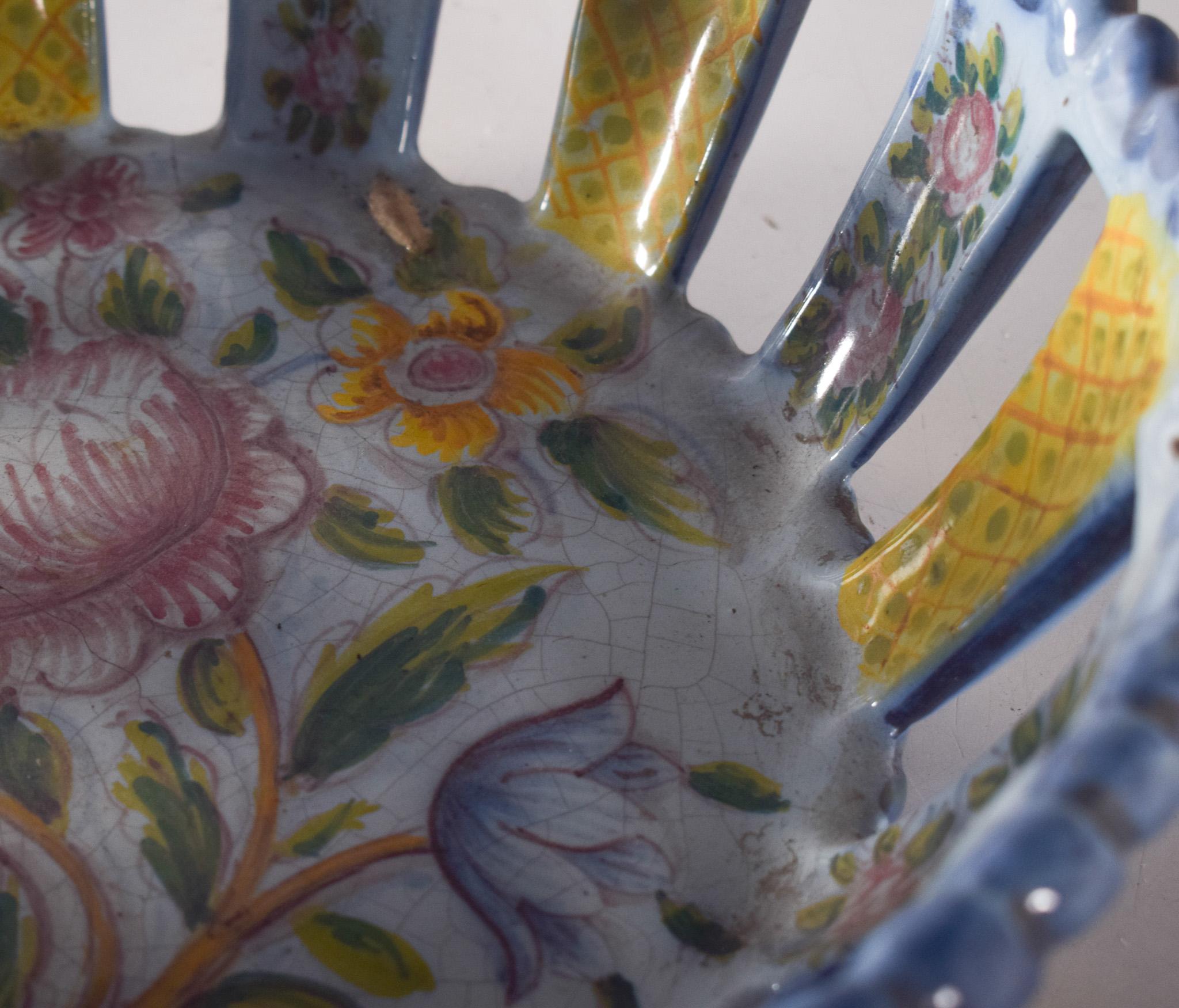 Portuguese Earthenware Fruit Bowl For Sale 1