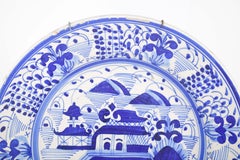 Portuguese Earthenware Plate, Blue and white Decoration
