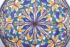 Portuguese Earthenware Plate, Polychrome Decoration in Blue