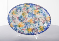 Portuguese Earthenware Platter Polychrome Decoration