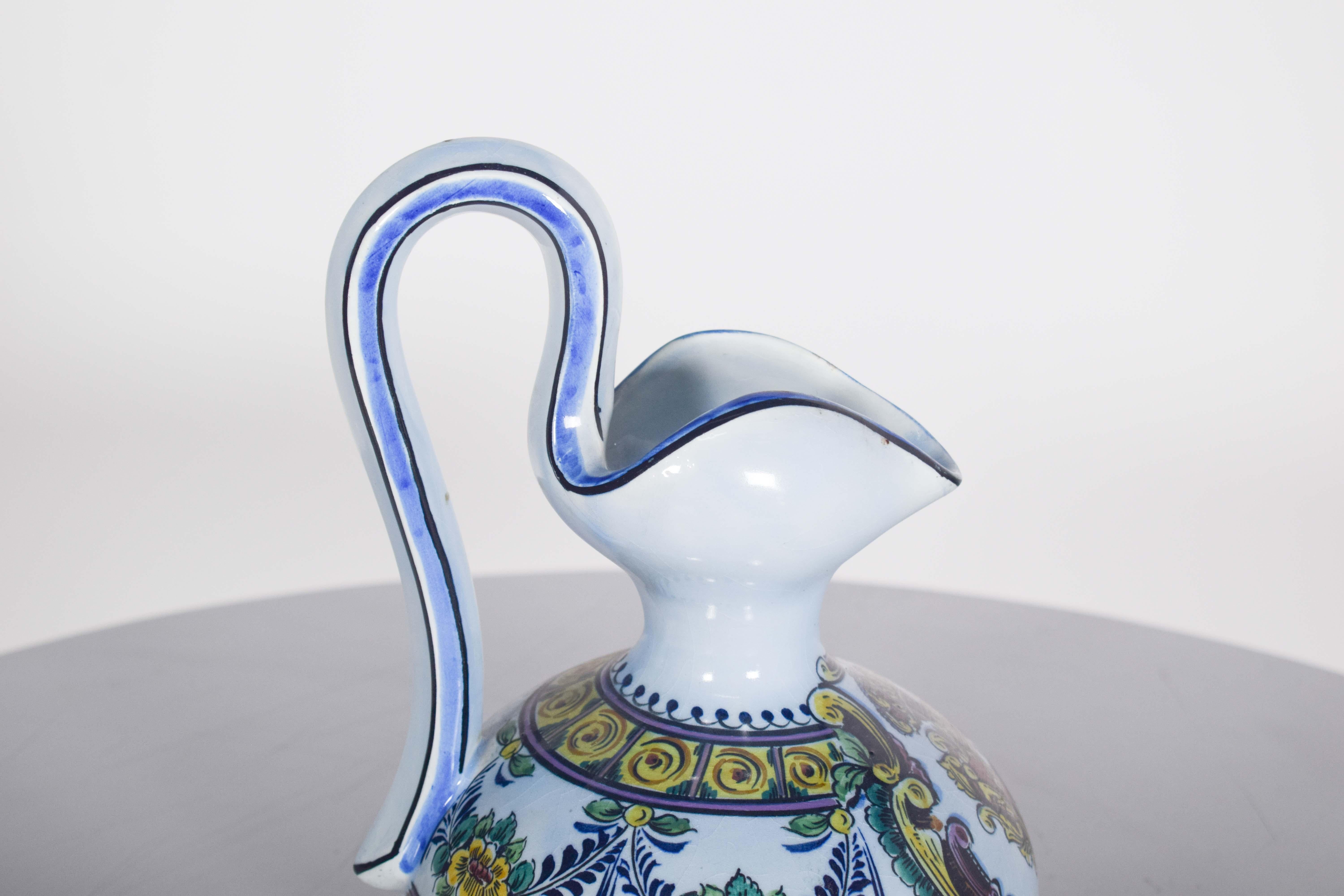 Mid-Century Modern Portuguese Earthenware Water Jug From Outeiro