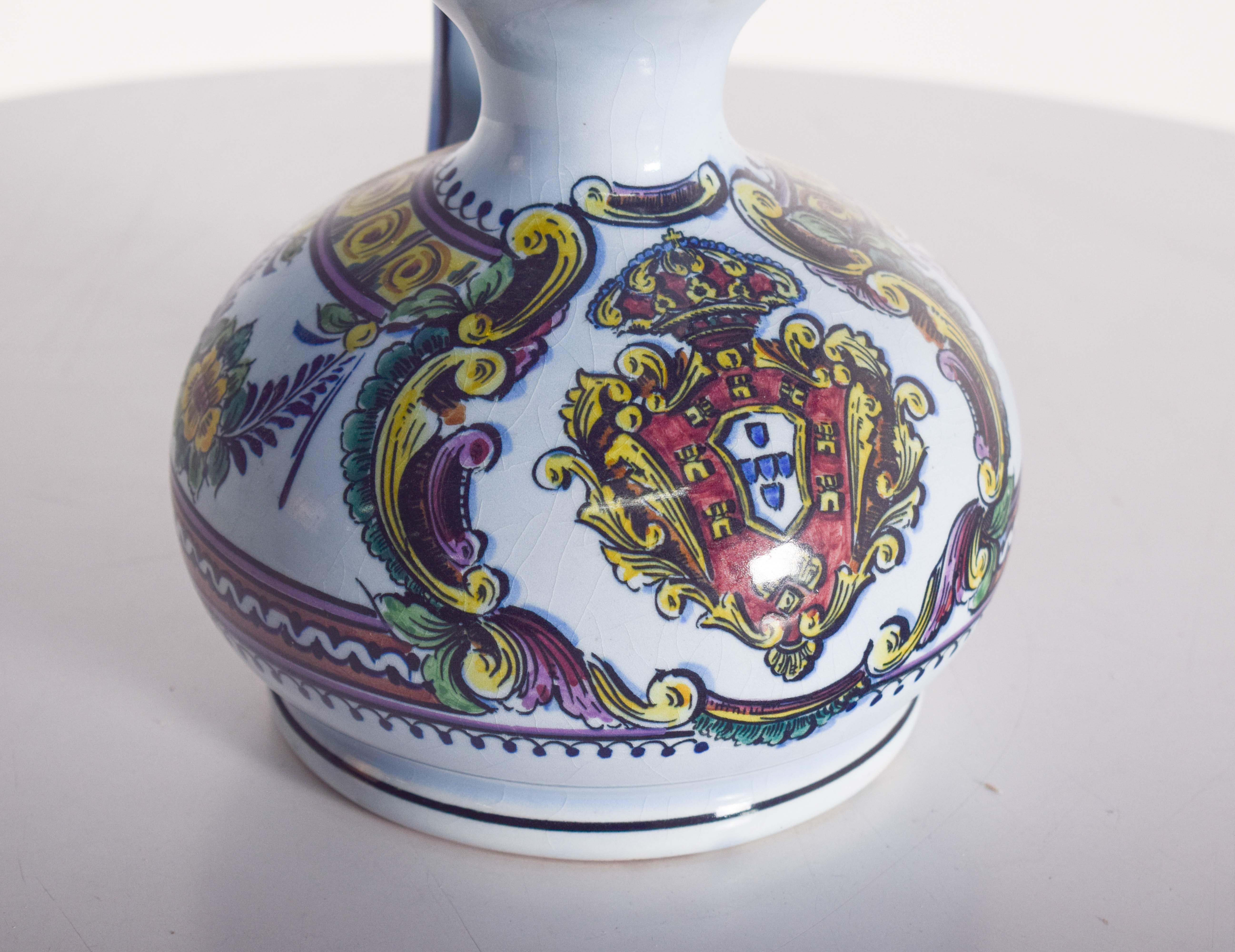 Pottery Portuguese Earthenware Water Jug From Outeiro