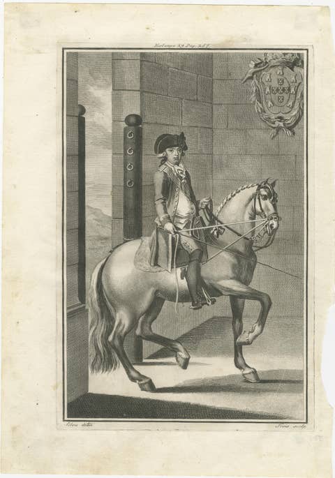 Portuguese Equestrian Training Engravings — Baroque Horsemanship, 1790
