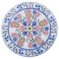 Portuguese Faience Plate from Coimbra Polychrome Decoration