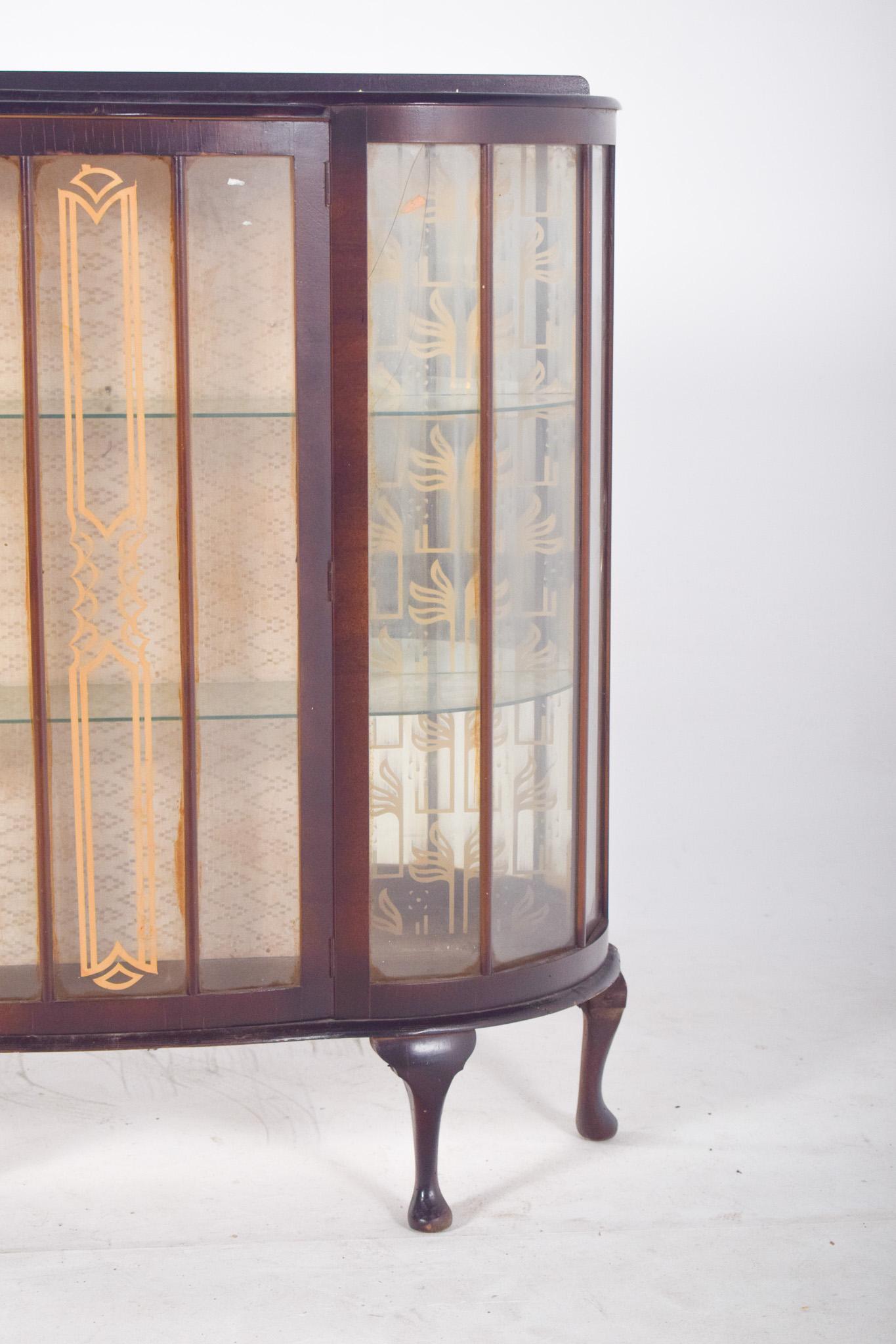 Vitrine portugaise en verre État moyen - En vente à Lisboa, Lisboa