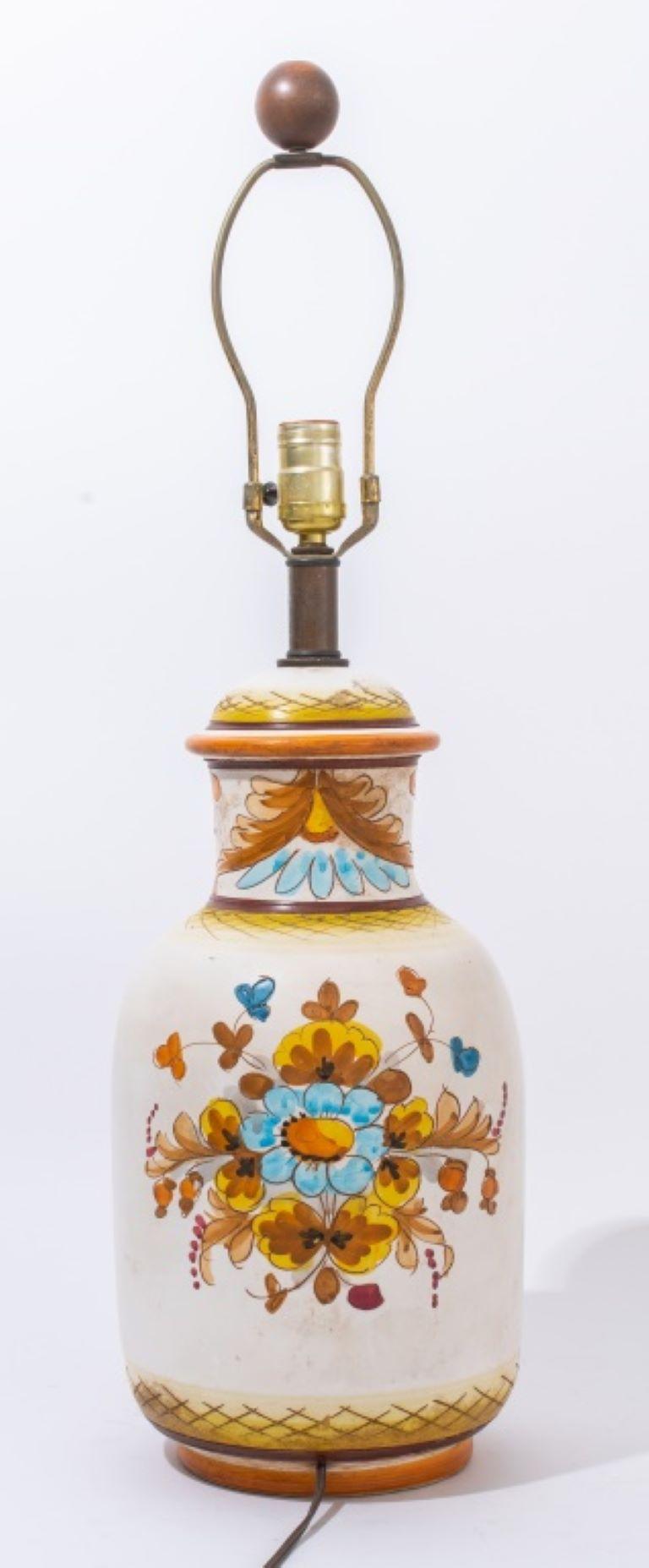 Portuguese Glazed Ceramic Table Lamp For Sale 2