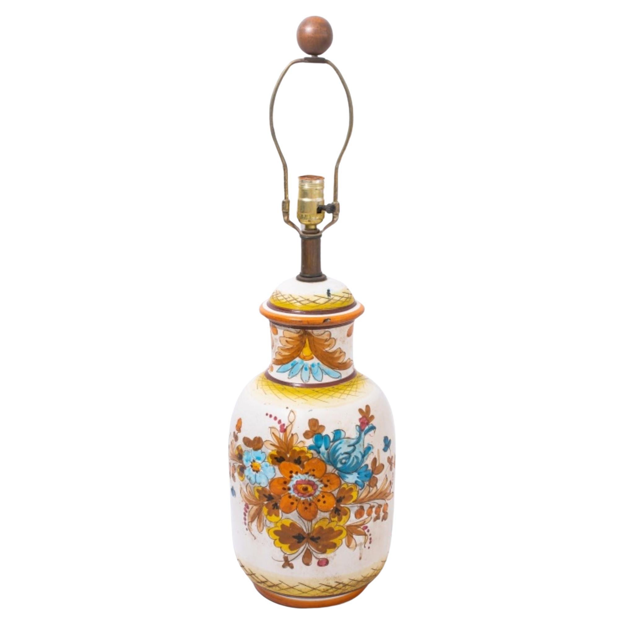 Portuguese Glazed Ceramic Table Lamp For Sale